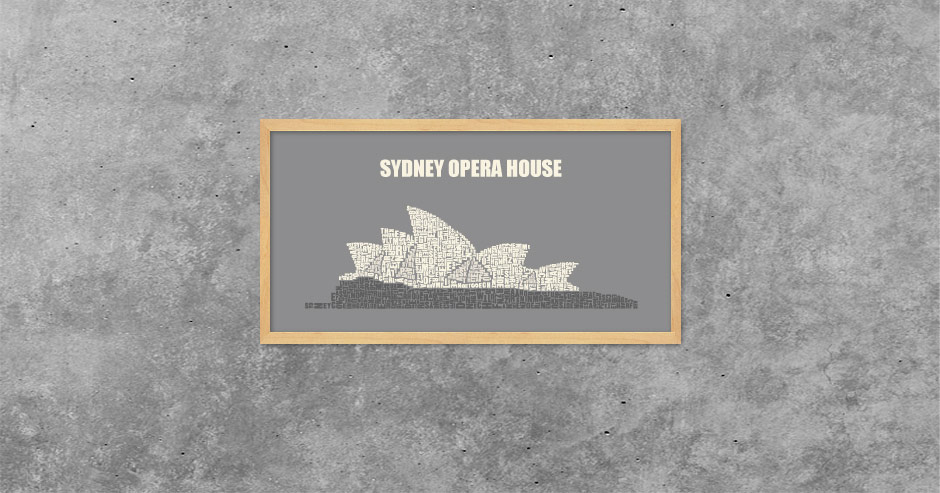 Buchstabengrafik Sydney Opera House