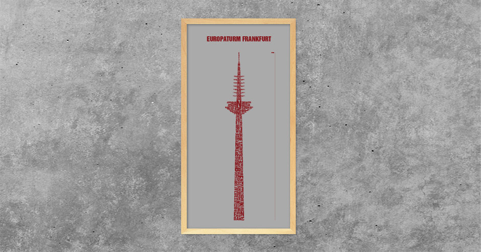 Buchstabengrafik Europaturm Frankfurt